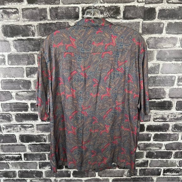 NWT All Saints Oslo Paisley Short Sleeve Shirt - size M - Picture 11 of 14